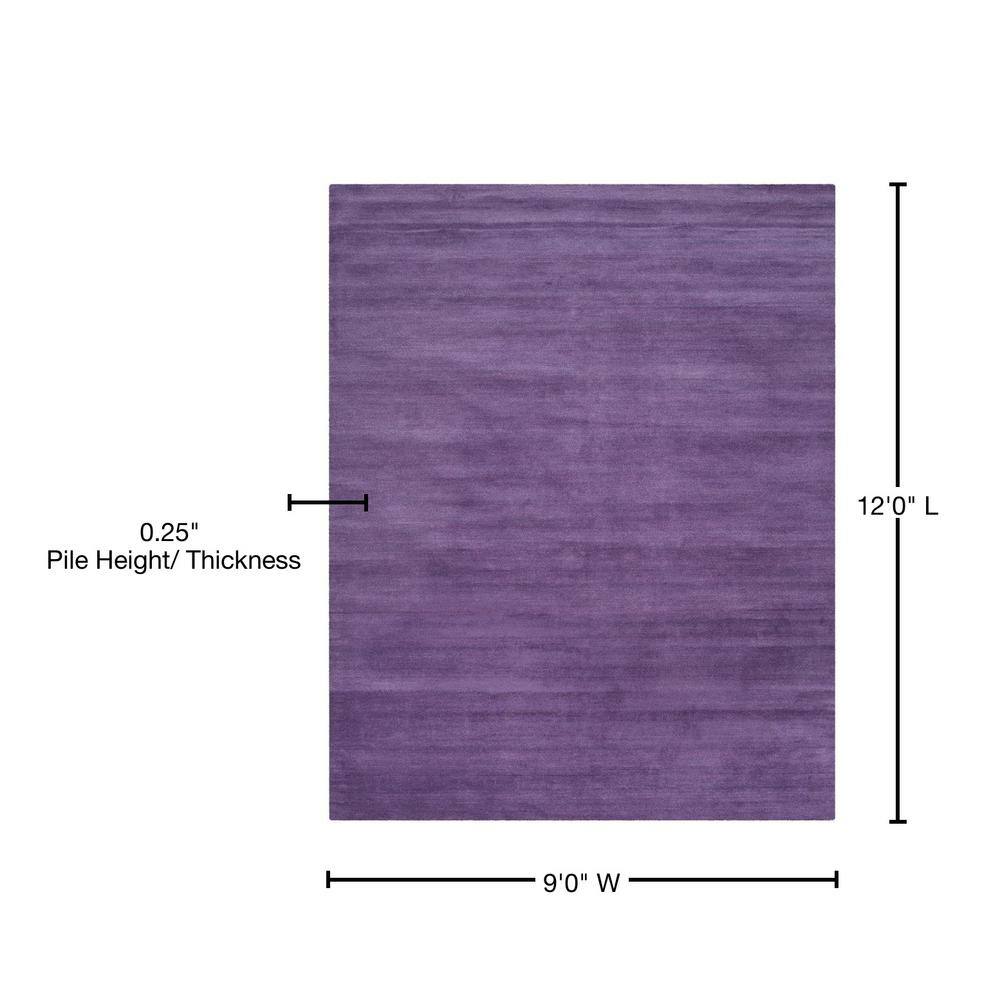 Himalaya 9' x 12' Purple Wool Handmade Tufted Rug