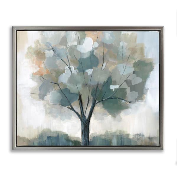 Stupell Industries Mottled Tree Impression by Nan Gray Floater Frame Nature Graphic Art Print 25 in. x 31 in.