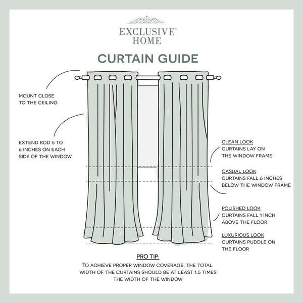 EXCLUSIVE HOME Linen Sateen Solid 52 in. W x 96 in. L Noise
