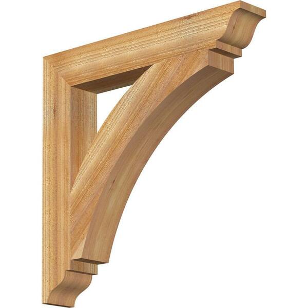 Ekena Millwork 4 in. x 26 in. x 26 in. Western Red Cedar Thorton Traditional Rough Sawn Bracket