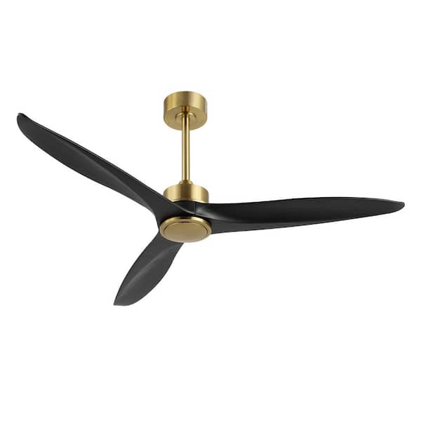 52 in. Indoor Gold Propeller Ceiling Fan with Remote Control