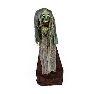 78 in. Animated Halloween Green Witch, Sound Activated