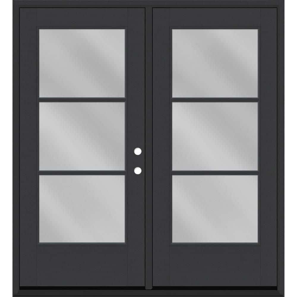 "Legacy 72 in. x 80 in. Icon 3L Modern Clear Glass Black LHIS Painted Fiberglass Retro Patio Door w/6""Jamb" price history on PriceWatchPro