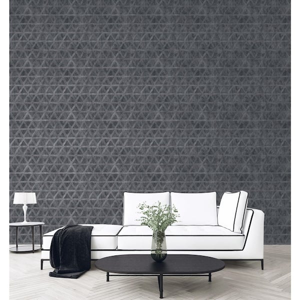 Utopia Collection Black Tri-Prism Effect Sheen Finish Vinyl on Non-Woven Non-Pasted Wallpaper Sample