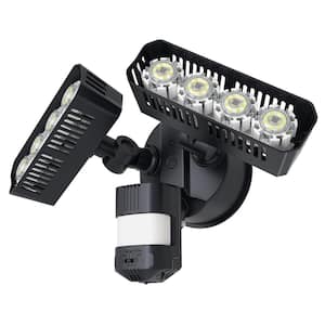 36W 180-Degree Black Motion Sensor Dusk to Dawn Outdoor LED Waterproof Flood Security Light, 3600 Lumens 5000K Daylight