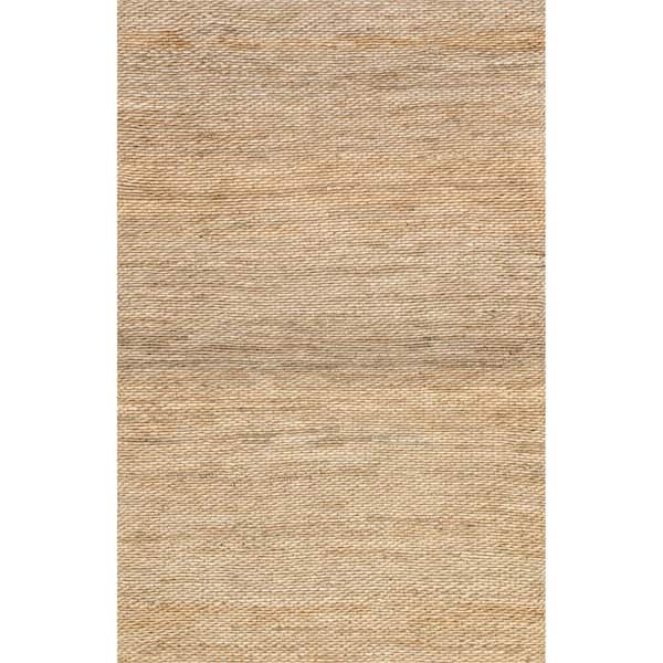 Hailey Farmhouse Solid Jute Tan 8 ft. x 10 ft. Area Rug