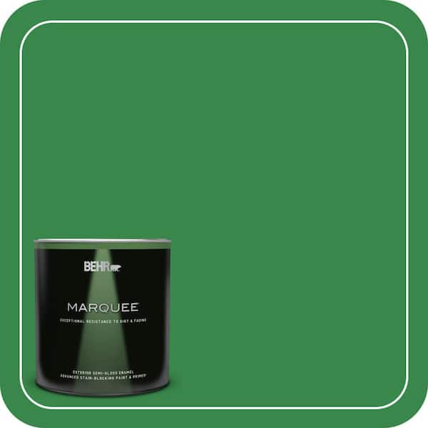 BEHR MARQUEE 1 qt. #P400-7 Paradise of Greenery Semi-Gloss Enamel Exterior Paint & Primer