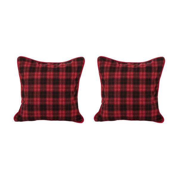 black plaid pillow