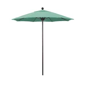 7.5 ft. Bronze Aluminum Commercial Market Patio Umbrella with Fiberglass Ribs and Push Lift in Spectrum Mist Sunbrella