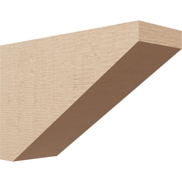 Ekena Millwork Classic Series 3 6 in. x 18 in. x 12 in. Concord Rough Cedar Woodgrain Timberthane Polyurethane Corbel in Primed Tan