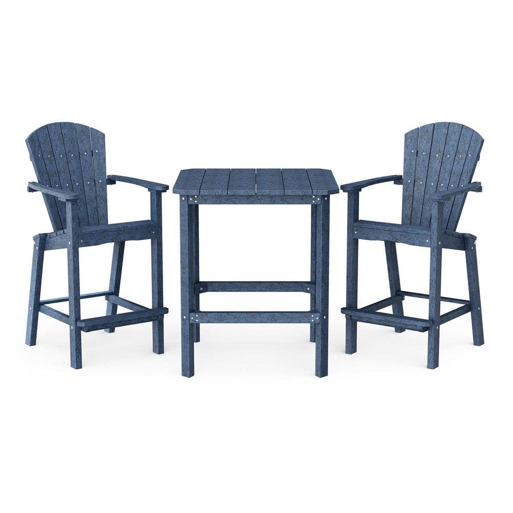 Classic 3-Piece Patriot Blue HDPE Plastic Outdoor Patio Bar Set price history on PriceWatchPro