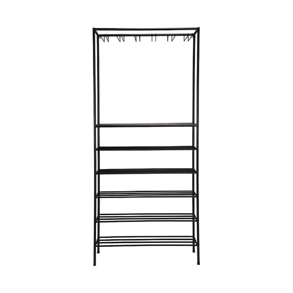 24-Bottle Black Wine Bar Cabinet Stemmed Glass Holder