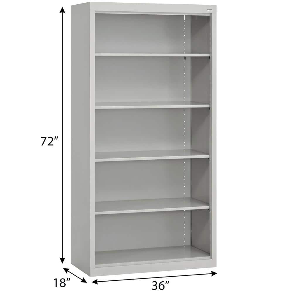 Dove Gray Adjustable Steel 72" Bookcase