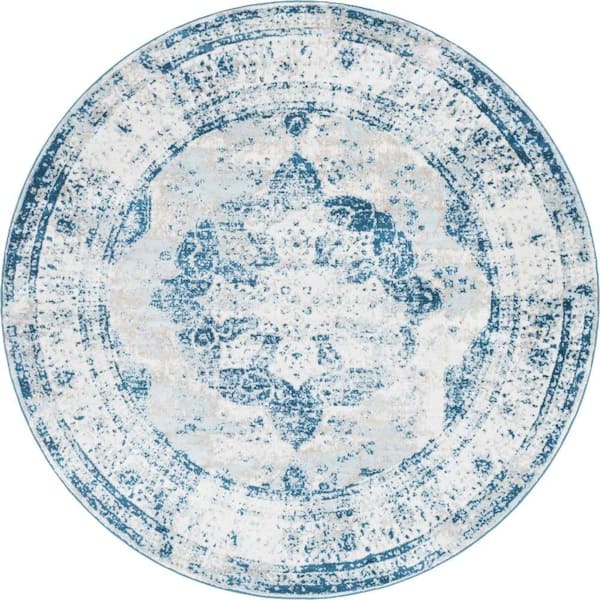 Unique Loom Sofia Salle Garnier Blue 8 ft. x 8 ft. Area Rug