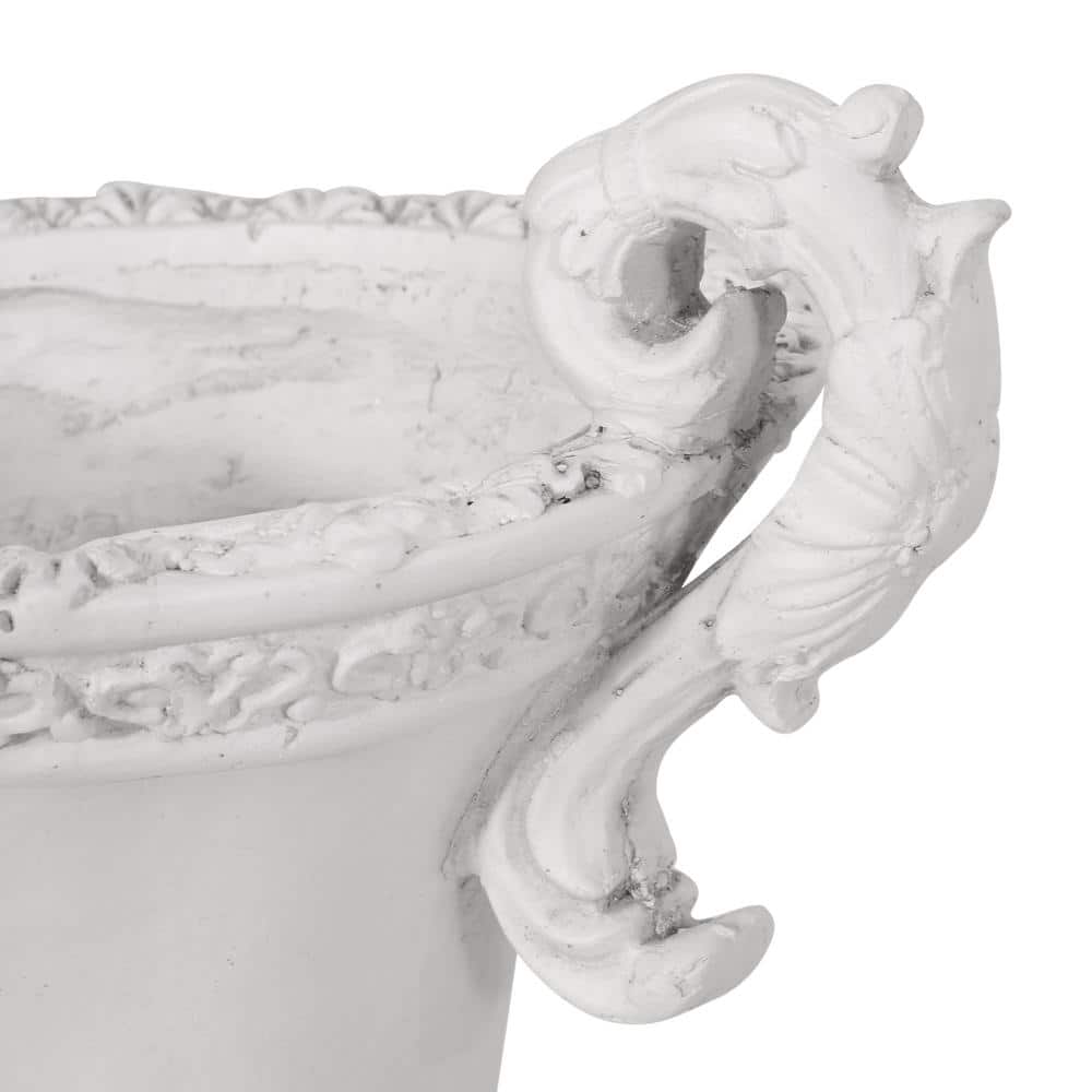Antique White Lightweight Concrete Garden Urn Planter