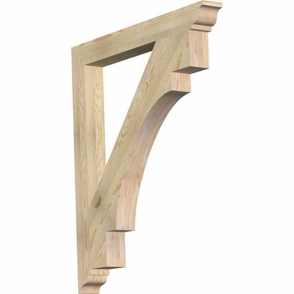 Ekena Millwork 4 in. x 44 in. x 38 in. Douglas Fir Merced Traditional Rough Sawn Bracket