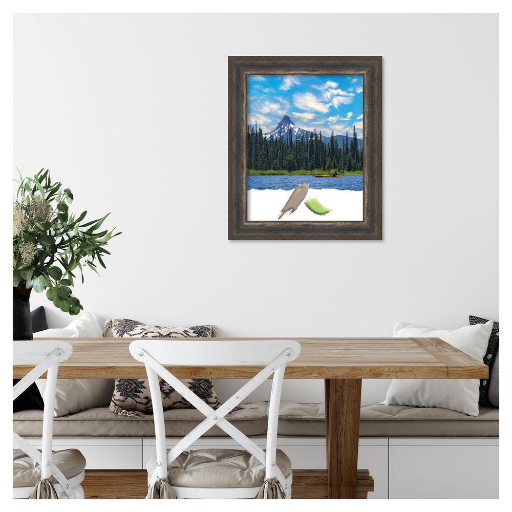 Alta Rustic Char Distressed Black Polystyrene Wall Frame 25" x 21"