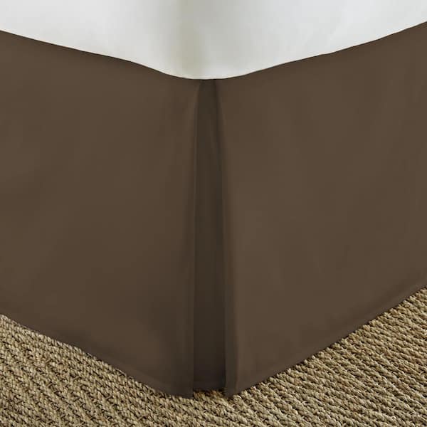 Becky Cameron 14 in. Chocolate Solid Full Bed Skirt