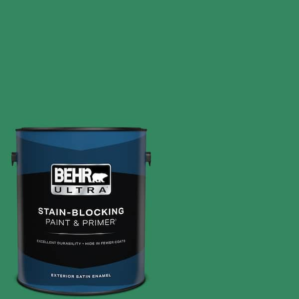 BEHR ULTRA 1 gal. #P420-6 Exquisite Emerald Satin Enamel Exterior Paint & Primer