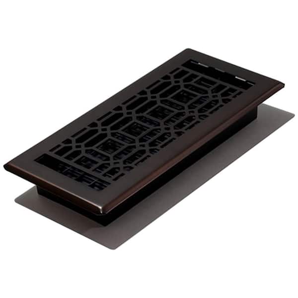 Decor Grates 4 in. x 10 in. New Gothic Floor Register, Plated Rubbed Bronze