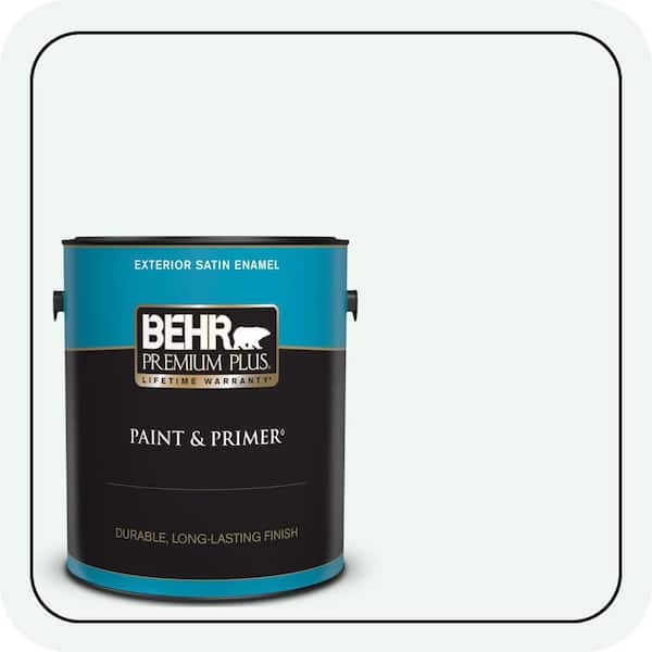BEHR PREMIUM PLUS 1 gal. #T13-14 Heavy Sugar Satin Enamel Exterior Paint & Primer