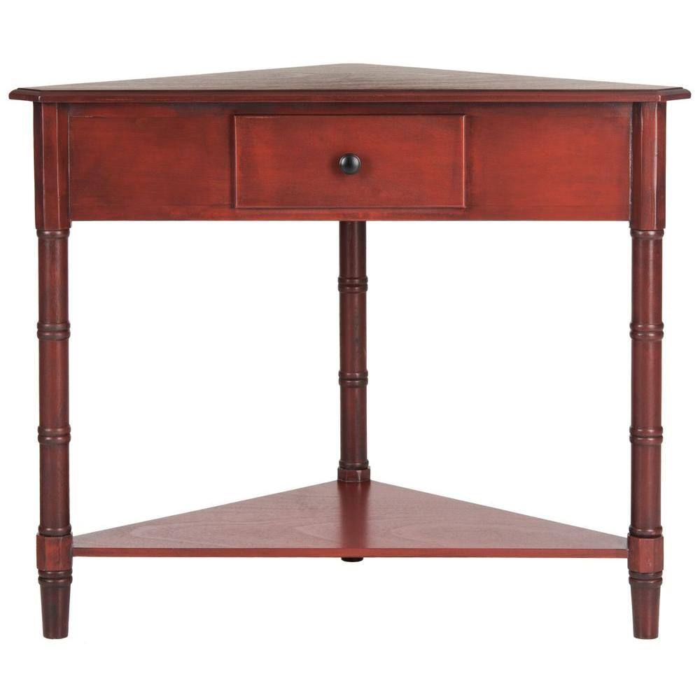 Gomez 34 in. 1-Drawer Red Wood Console Table