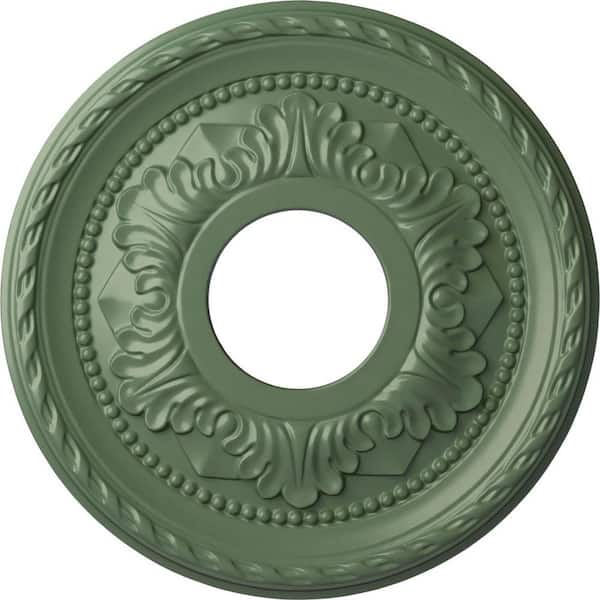 Ekena Millwork 1" x 12-1/8" x 12-1/8" Polyurethane Palmetto Ceiling, Hand-Painted Athenian Green