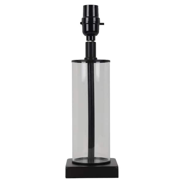 Hampton Bay Mix and Match 13.7 in. H Bronze with Clear GlassAccent Lamp Base