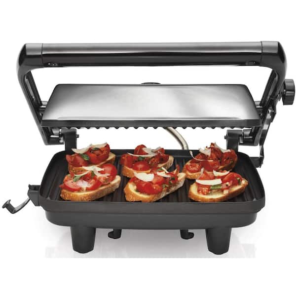Hamilton Beach Panini Press Sandwich Maker & Electric Indoor Grill with  Locking Lid, Opens 180 Degrees for any Thickness for Quesadillas, Burgers &  More, Nonstick 8 x 10 Grids, Red (25462Z) 