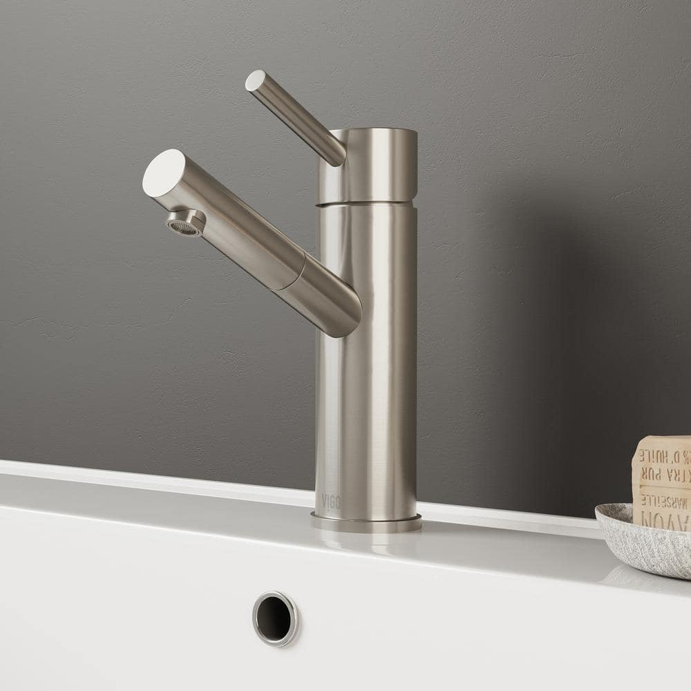 Modern Black Nickel Single-Hole Bathroom Faucet with Ceramic Disc