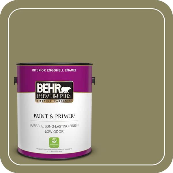 BEHR PREMIUM PLUS 1 gal. #S350-5 Green Scene Eggshell Enamel Low Odor Interior Paint & Primer