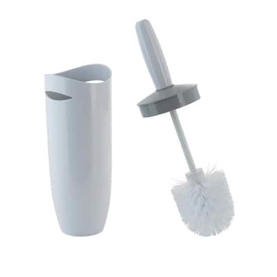 Contour 4 in. Handle ABS Plastic Toilet Brush and Holder in White