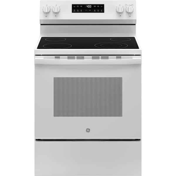 GE 30 in. 4 Element Smart Free-Standing Electric Range in White
