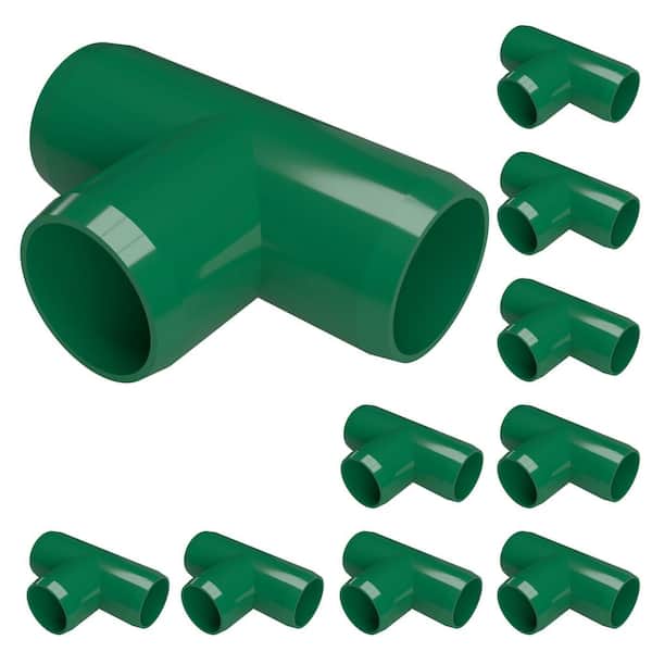 Formufit 1/2 in. Furniture Grade PVC Tee in Green (10-Pack)