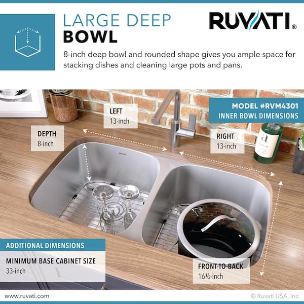 https://images.thdstatic.com/productImages/60f1b1bd-b075-4b87-b5db-93e761f074ab/svn/brushed-stainless-steel-ruvati-undermount-kitchen-sinks-rvm4301-a0_600.jpg