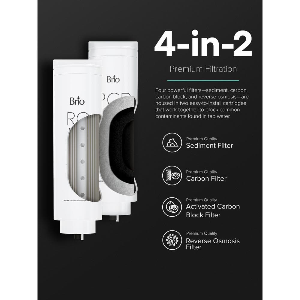 Brio Black Stainless Steel Tankless Under-Sink Water Filtration System