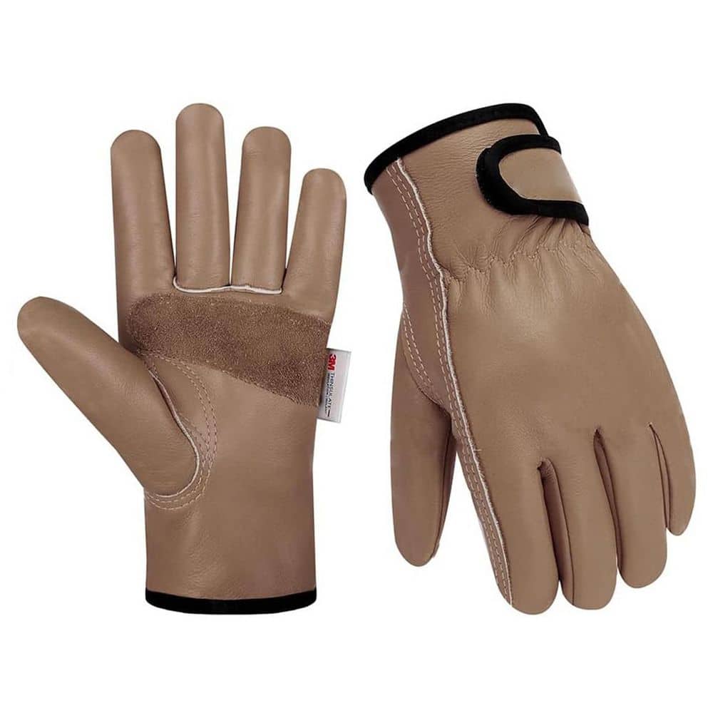 Winter Leather Work Gloves Thermal Insulated Cowhide Palm Water Resistant Windproof Thinsulate Lined for Cold Weather price history on PriceWatchPro