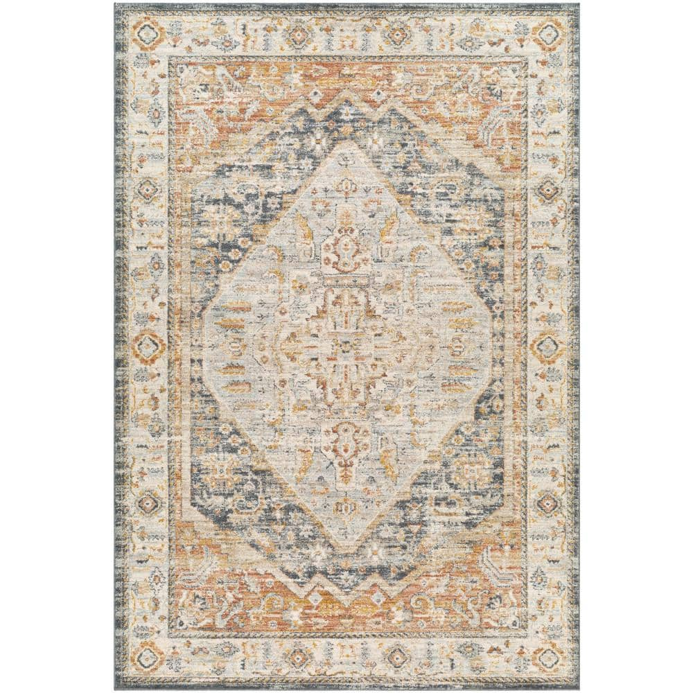 Livabliss Beckham Amber/Gray Medallion 9 ft. x 12 ft. Indoor Area Rug ...