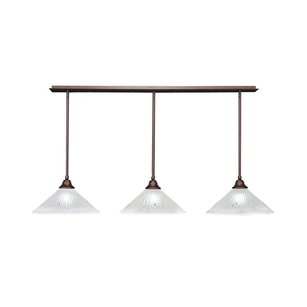 Livingston 100Watt 3 Light Bronze Linear Pendant Light with 16