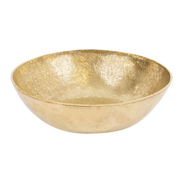 Terra Firma 14 in. Round Bathroom Vessel Sink in Yellow Polished Brass