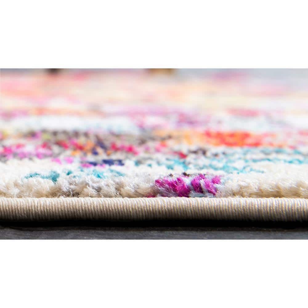 Vibrant Estrella Abstract Blue 3'3" x 5'3" Synthetic Indoor Rug