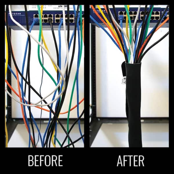 15ft Cable Management Sleeve/Wrap/Hider - Cable Routing Solutions