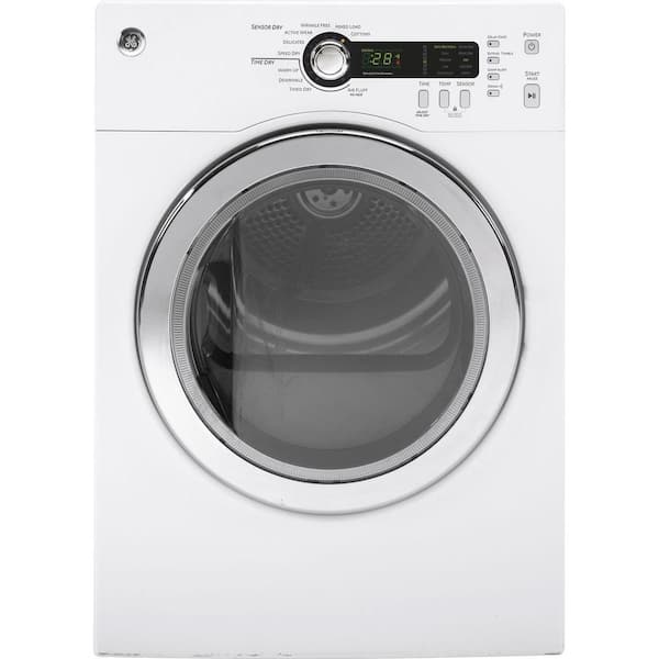 GE 4.0 cu. ft. 240 Volt White Stackable Electric Vented Dryer