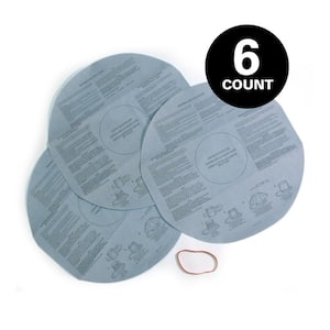 Disposable Dry Pick-up Only Wet Dry Vacuum Disc Filter with Retainer Band for Select Shop-Vac Brand Shop Vacs (6-Pack)