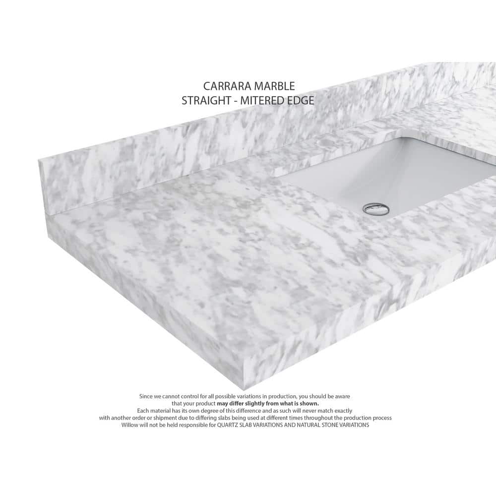 Malibu 84'' Natural Mango Wood Double Bathroom Vanity with Carrara Marble Top