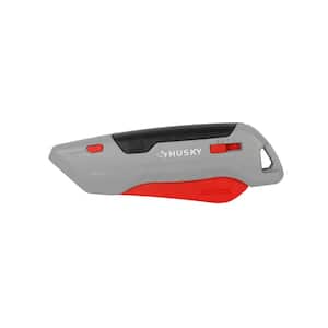 Basics Folding Utility Knife, Lightweight Aluminum Body, Red