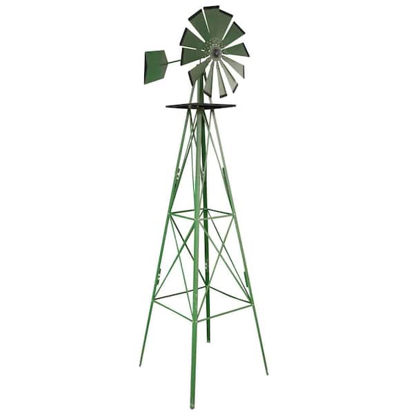 Sportsman 8 ft. Green Steel Classic Decorative Windmill