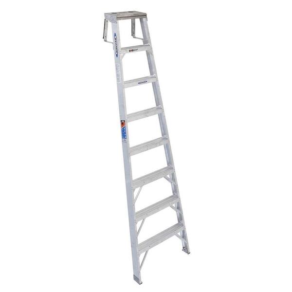 Werner 8 ft. Aluminum Shelf Step Ladder with 300 lb. Load Capacity Type IA Duty Rating