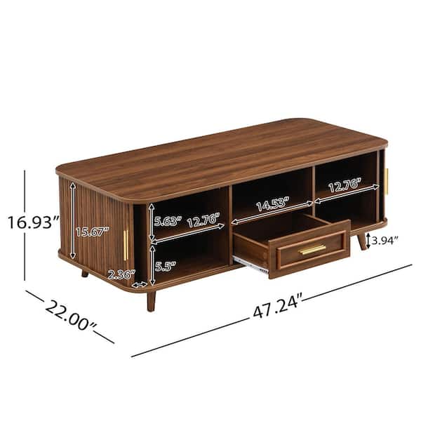 CHRISTOPHER KNIGHT HOME Beck Mid-Century Modern 47.24 in. Walnut