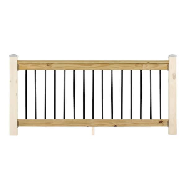 Unbranded - 72 in. x 32.5 in. Pressure-Treated Southern Yellow Pine Pre-assembled Aluminum Balusters Rail Kit